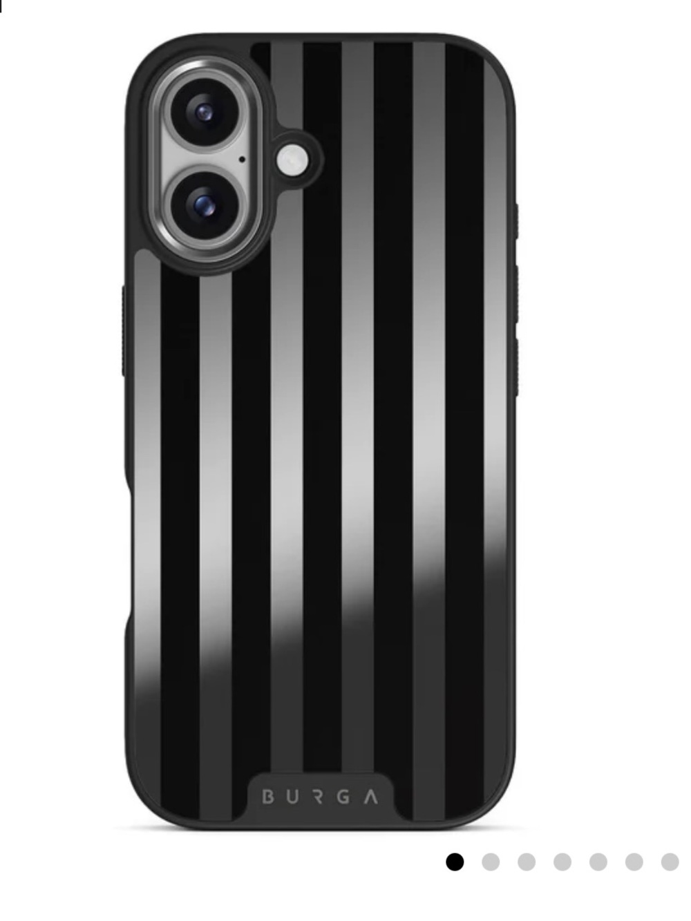 BURGA iPhone 17 Black and Mirrored Striped Phone Case- MagSafe